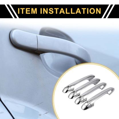 4pcs Exterior Door Handle Cover for Toyota Tacoma with Keypad Chrome Silver