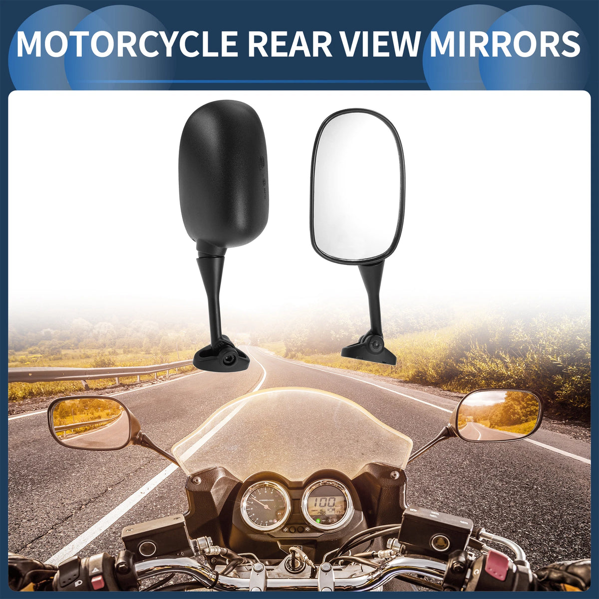 Set of 2 Motorcycle Rear View Mirrors for Honda CBR600RR (2003-2012)