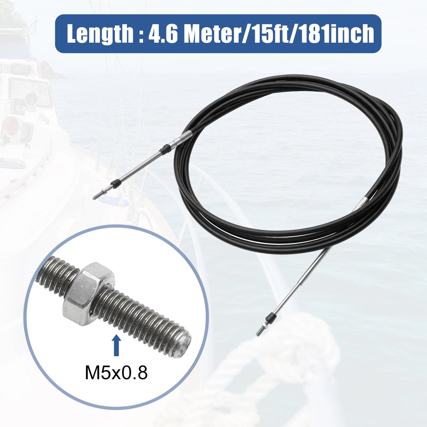 2 x Marine Throttle Shift Control Box Cable