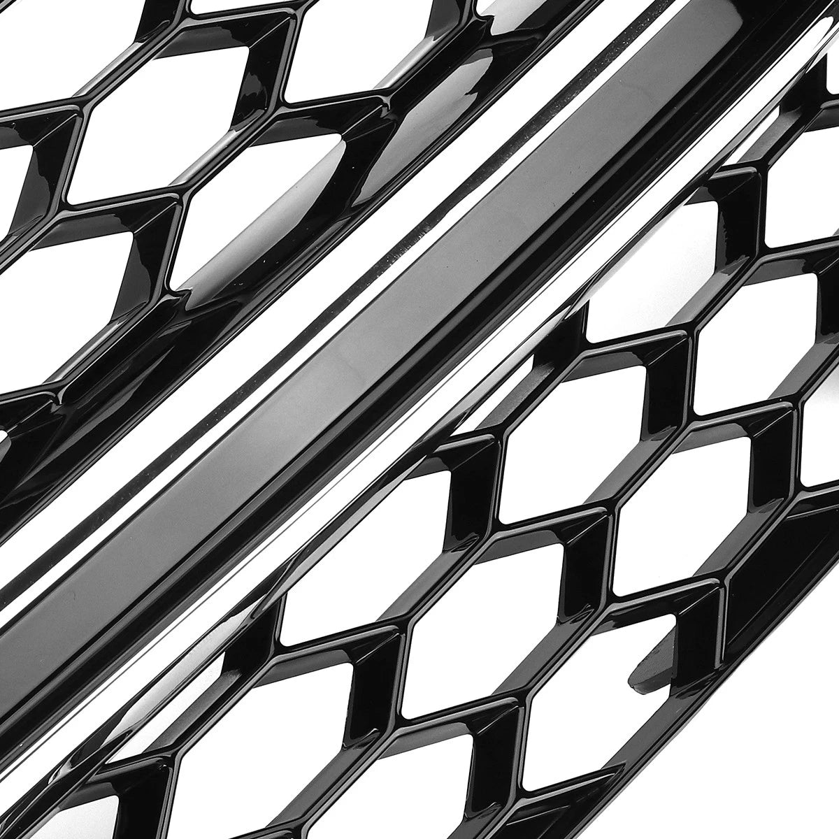 BLk w/Silver Fog Light Cover Grille for Benz C Class W205 C300 (2015–2018)