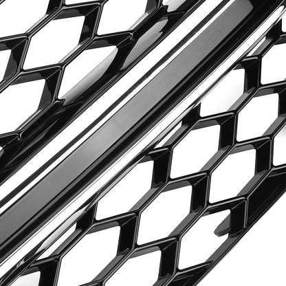 BLk w/Silver Fog Light Cover Grille for Benz C Class W205 C300 (2015–2018)