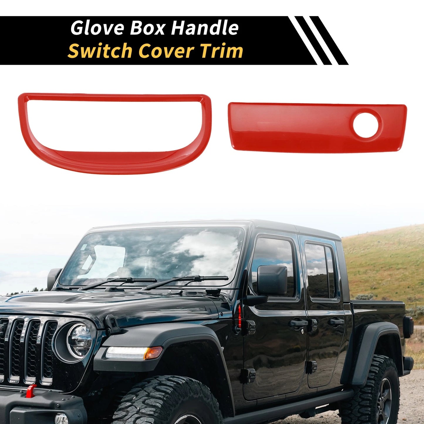 Glove Box Handle Switch Cover for Jeep Wrangler JK (2007-2017) Red