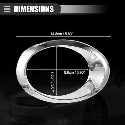 Left Right Fog Light Bezel Set for Ford (DS7Z17E811AA) Chrome Silver Tone