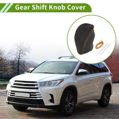 Gear Shift Knob Cover for Toyota Highlander 2008-2013 Black Orange