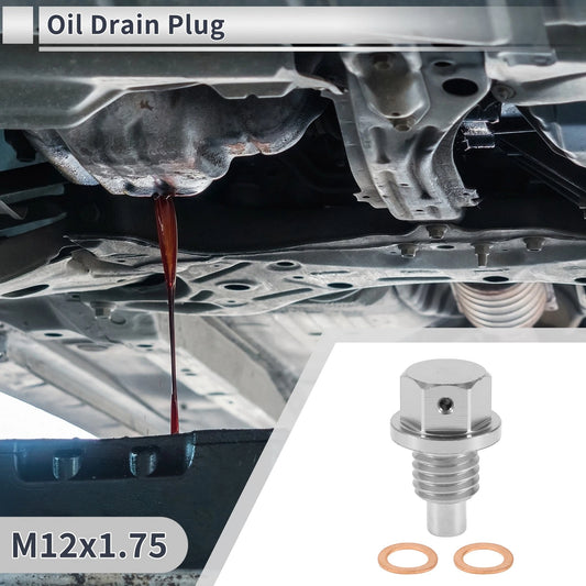 Set M12x1.75 Engine Oil Drain Plug W/ Gasket for Car/Motorcycle