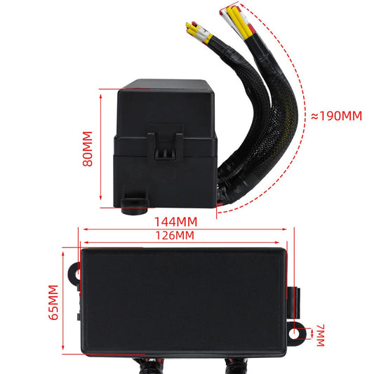 12V Pre-Wired Fuse Relay Box w/ 4 x 40A Relays & 12 Fuses for Car Marine Boat