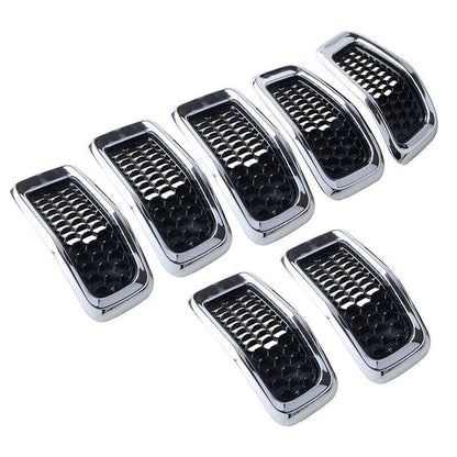 Chrome Honeycomb Mesh Grill Inserts Cover for 2014-2018 Jeep Cherokee 7 x pcs