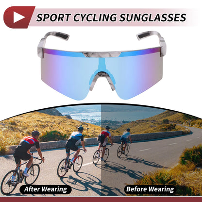 Motorcycle Riding Goggles Blue Lens Black White Frame Tri-acetel Cellulose PC