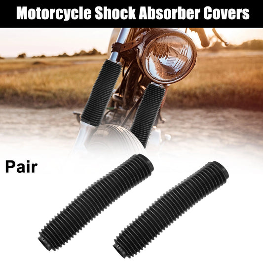 1 Pair 390mm Front Fork Boots Shock Absorber Covers Rubber Black for Make Model