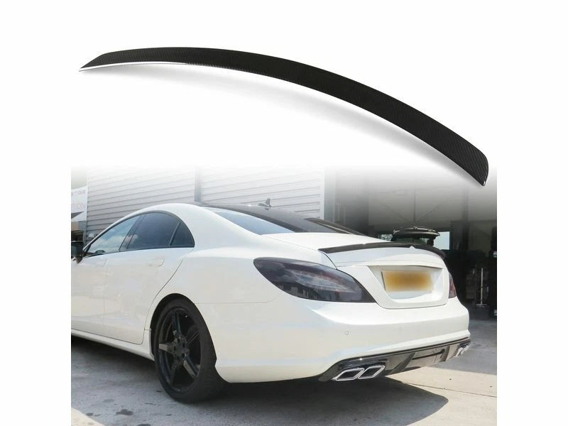 4D Carbon Fiber Look ABS Boot Spoiler for Mercedes Benz CLS-Class (2011-2018)