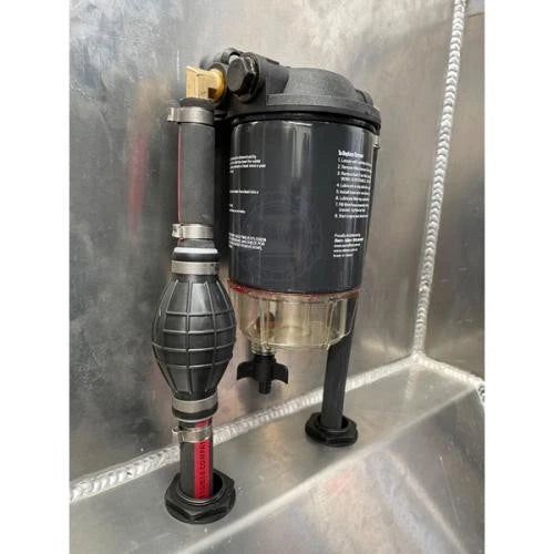 Marine Water Separator Kit with Fuel Filter, Clear Bowl & Manifold 10 Micron