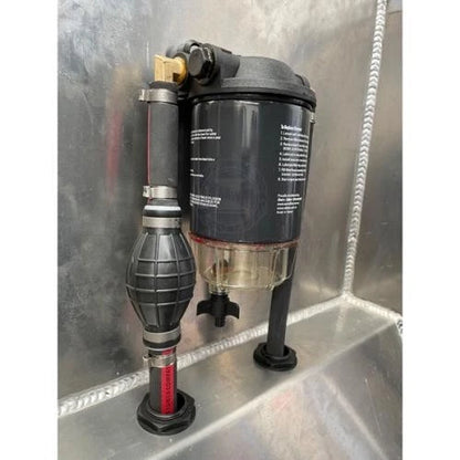 Marine Water Separator Kit with Fuel Filter, Clear Bowl & Manifold 10 Micron