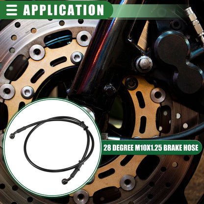 100cm Braided Hydraulic Brake Line Oil Hose Black Army Green for Motorcycle
