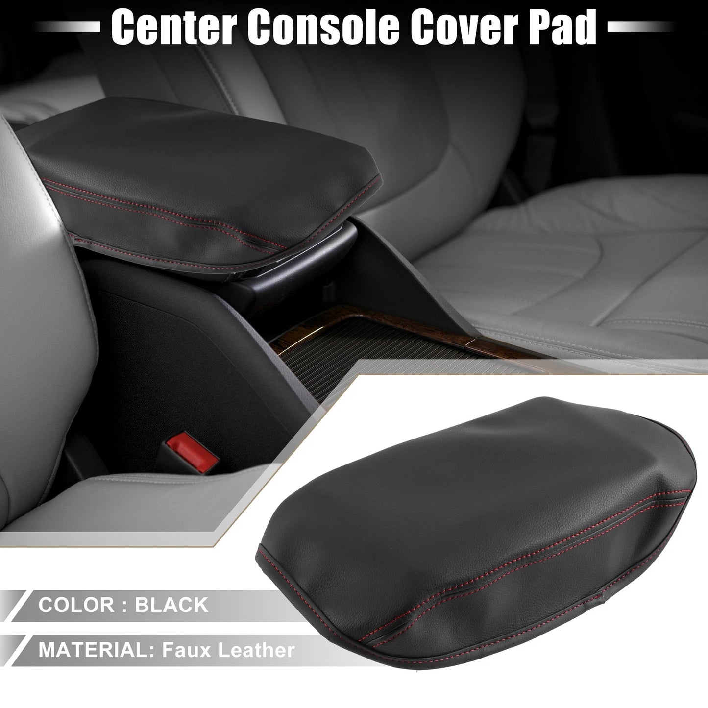 Center Console Armrest Cover Black for Subaru Forester (2019-2023)