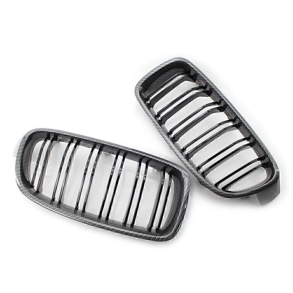 M3 Style Gloss Black Carbon Fiber Look Grilles for BMW F30/31 (2012-2018)