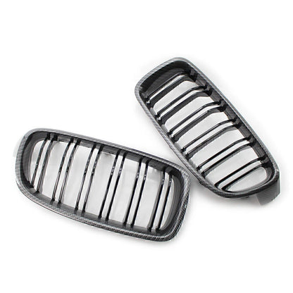 M3 Style Gloss Black Carbon Fiber Look Grilles for BMW F30/31 (2012-2018)