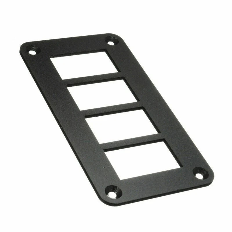 4-Gang Boat Switch Panel Aluminum Alloy Holder Dash Board LED Rocker Switch