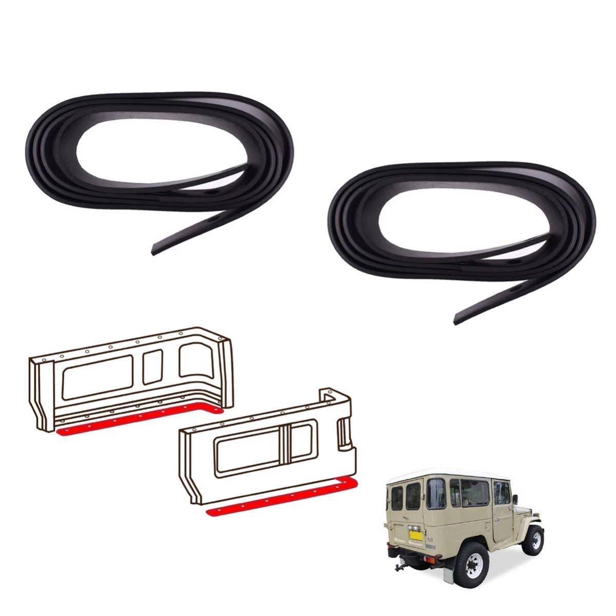 Packing Rubber Side Upper Lower Set 4 Fits Toyota Land Cruiser FJ40 1979-84 D06