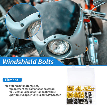 Windshield Bolt for Yamaha Aluminum Rubber Gold Tone