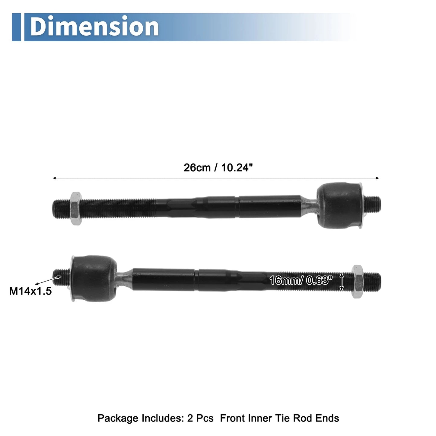4 Pcs Front Inner Tie Rod End Links for Toyota Sienna (2004-2010)