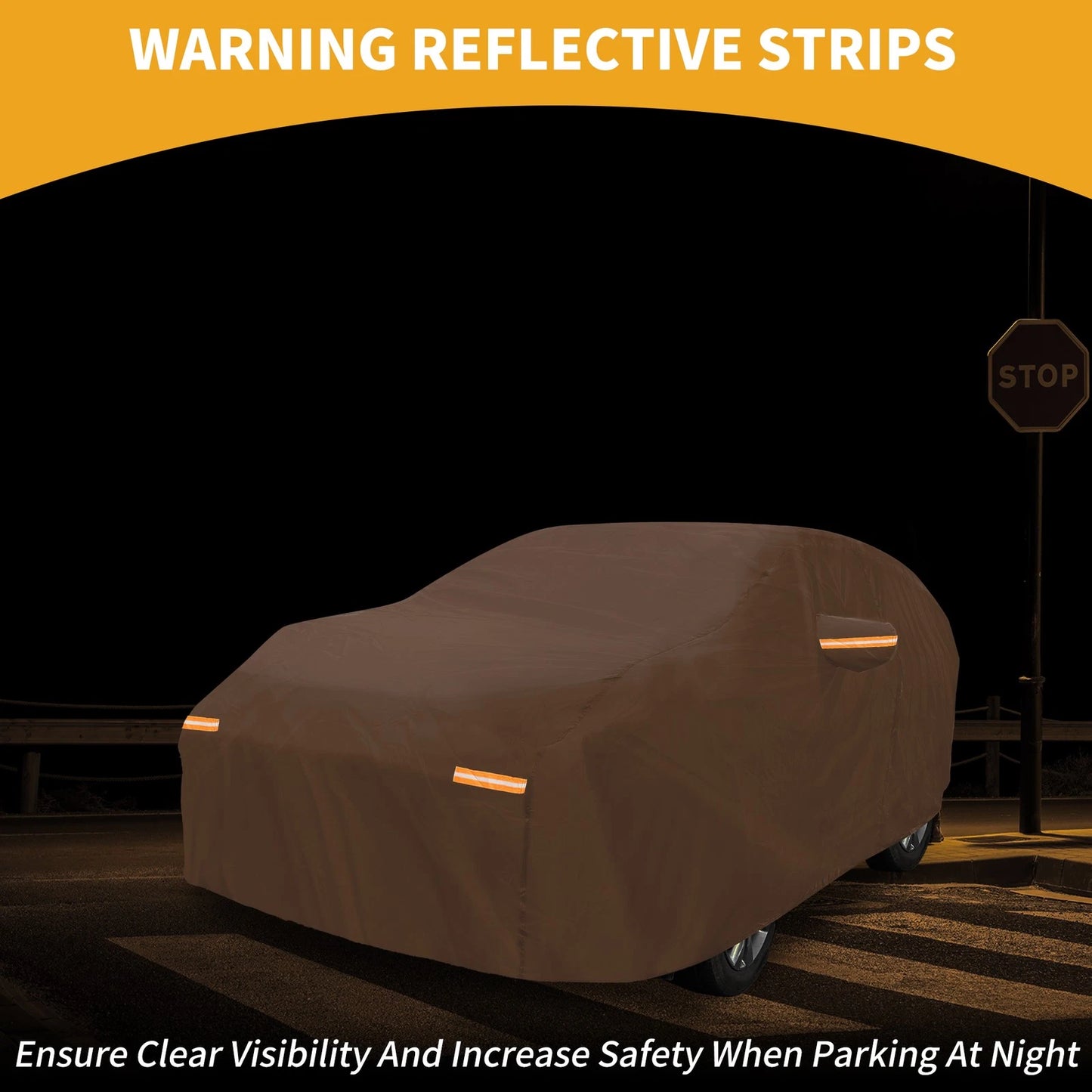 Car Cover Waterproof All Weather for Toyota Sienna Orange Cotton with Zipper
