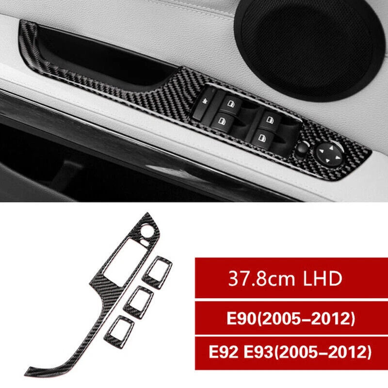 Carbon Fiber Window Lift Switch Button Cover for BMW M3 E92 E90 (2007-2013)