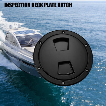 6 Inch Round Deck Plate Hatch for Boat Marine Inspection Black