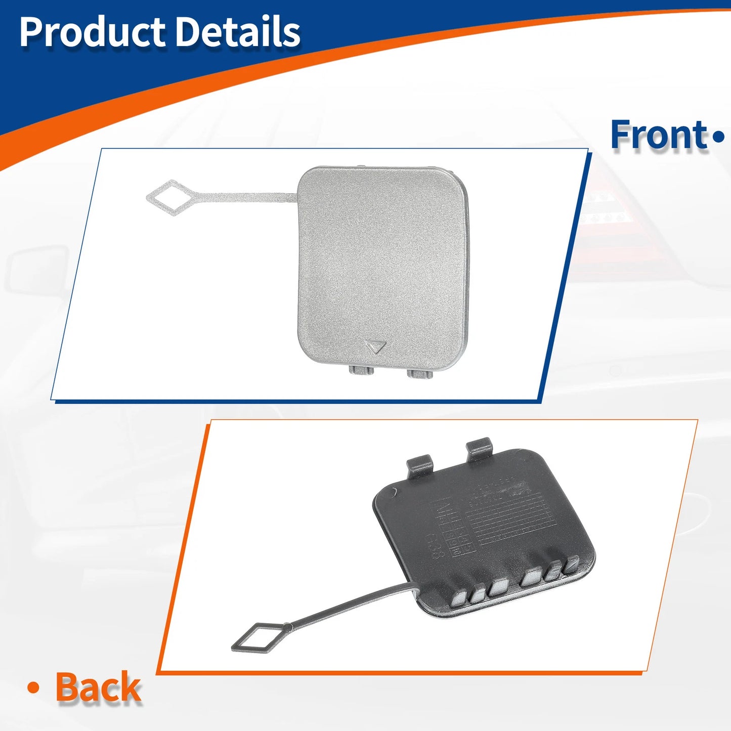 Rear Bumper Tow Hook Cover for BMW 530i 540i (2001-2003) Cashmere Silver