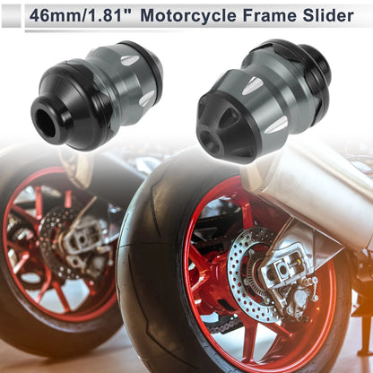 2 x 15mm Aluminum Alloy Plastic Motorcycle Slider Frame Titanium Tone