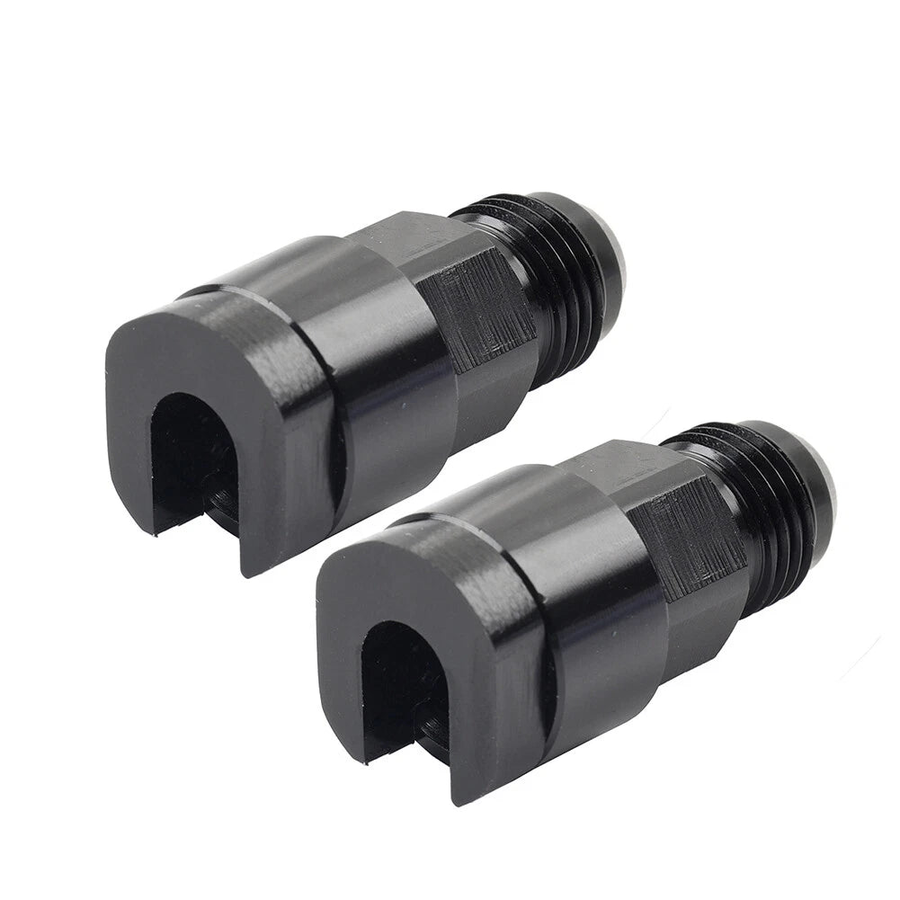 Black 6AN Male to 3/8" Quick Disconnect EFI Fuel Rail Adapter for Car