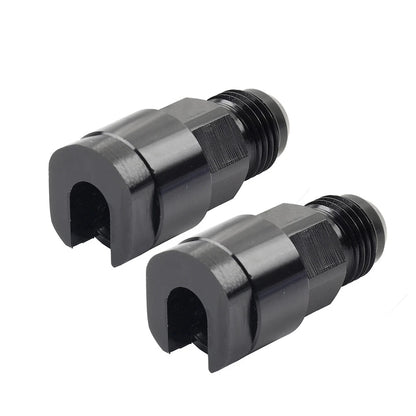 Black 6AN Male to 3/8" Quick Disconnect EFI Fuel Rail Adapter for Car