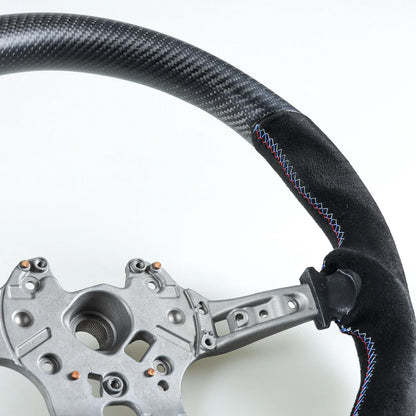 Steering Wheel Matte Carbon Suede for BMW F10 F11 F07 F12 F13 F06 F01 F02 (2010-2017)