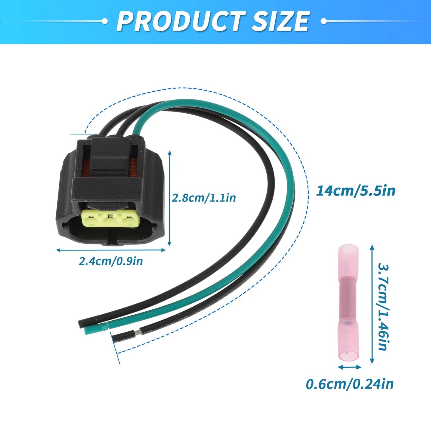 2 x Alternator Plug Wiring Harness Pigtails for Ford Lincoln (No WPT118)