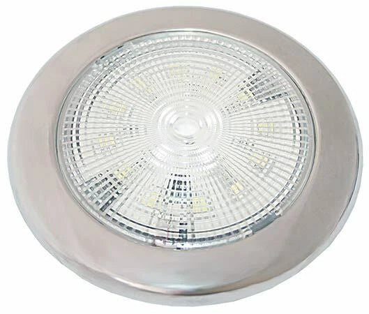 LED Stainless Cabin Slim Light Marine Warm White 132mm Diameter