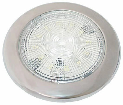 LED Stainless Cabin Slim Light Marine Warm White 132mm Diameter