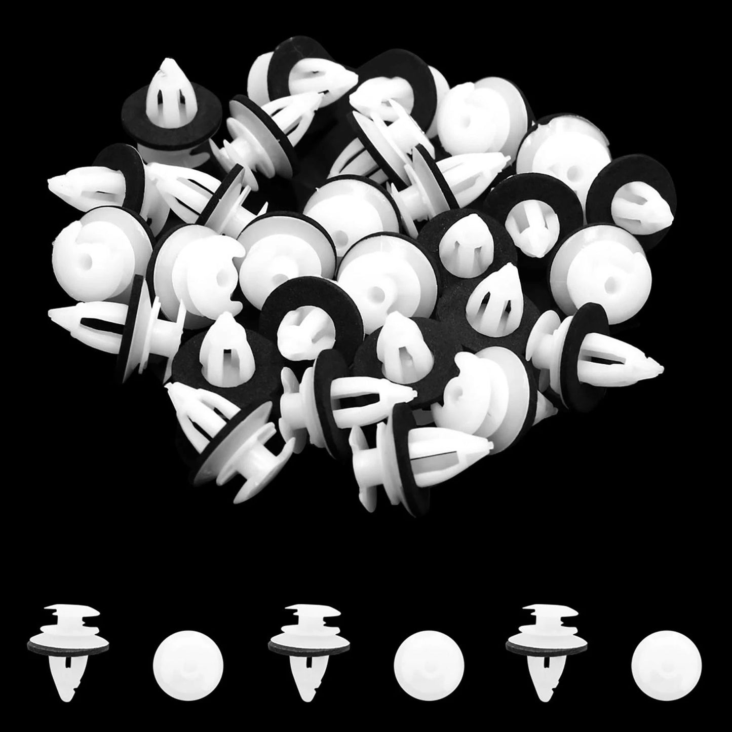 30 Pcs 9mm White Plastic Rivets Clips for BMW Bumper