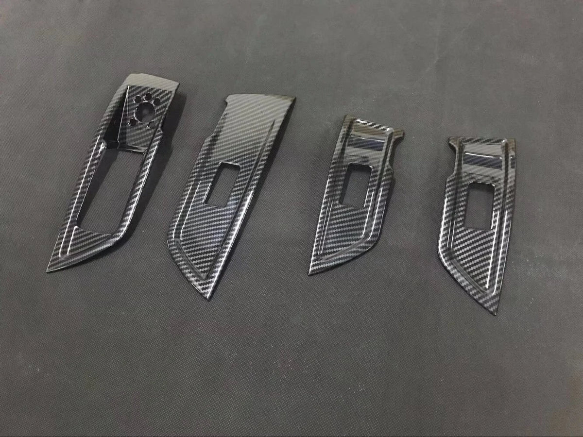 LHD Carbon Fiber Window Lift Panel Switch Cover Trim for Audi Q5 (2018-2022)