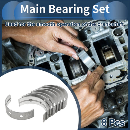 8 Pcs Main Bearing Set for TOYOTA CAMRY 2.5L V6 (1988–1991)