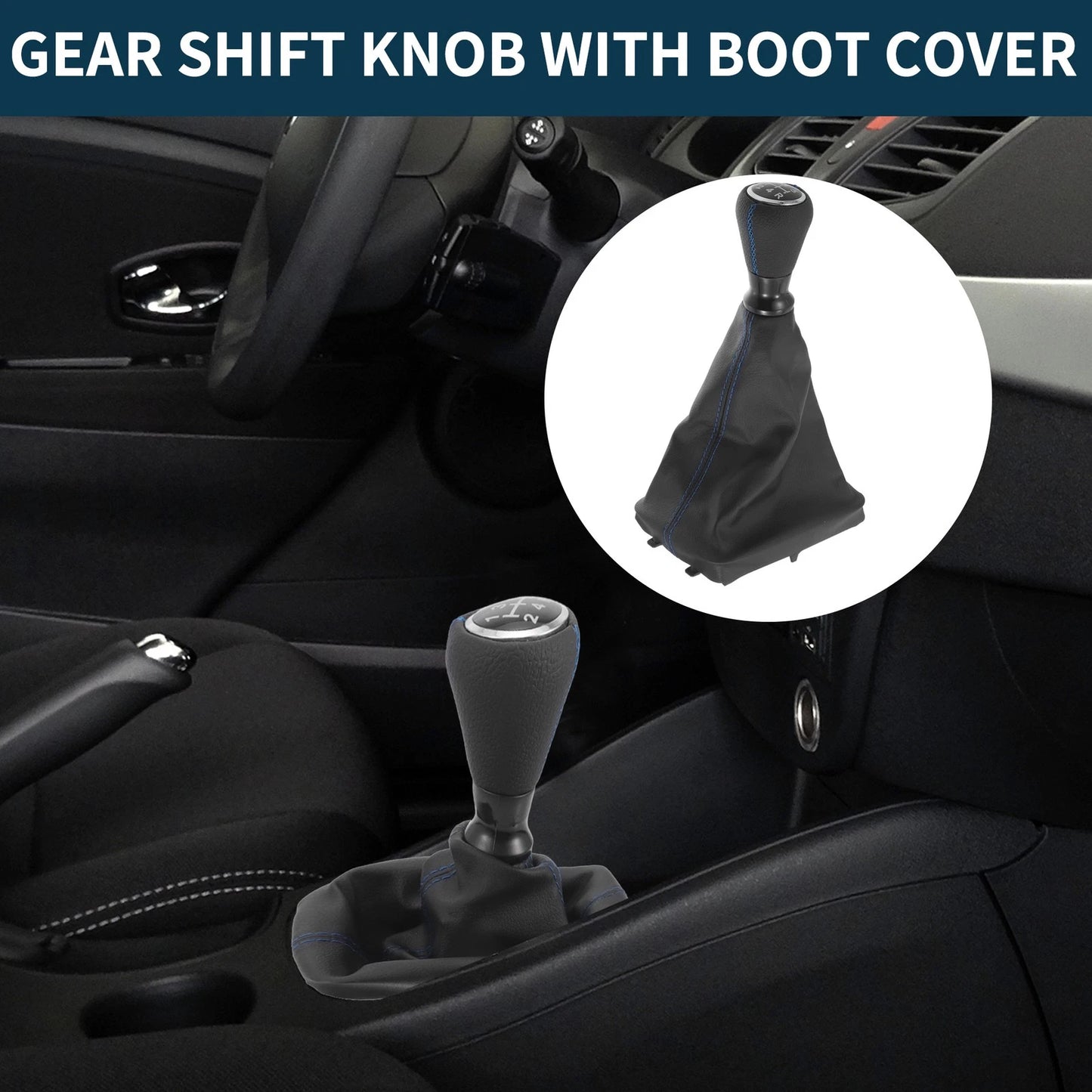 5 Speed Gear Shift Knob & Cover for Peugeot 206 (2000-2010)