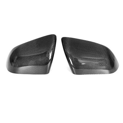2 x Real Carbon Fiber Mirror Cover Caps for Ford Mustang (2015-2023) with LED Signal