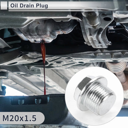 M20x1.5 0.89" Height Engine Oil Drain Plug W/ Gasket for Car Motorcycle