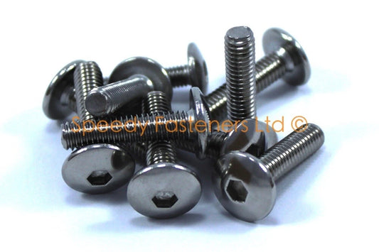 10x M6 x 25mm Stainless Fork Head Bolt Dome Button Allen Housing