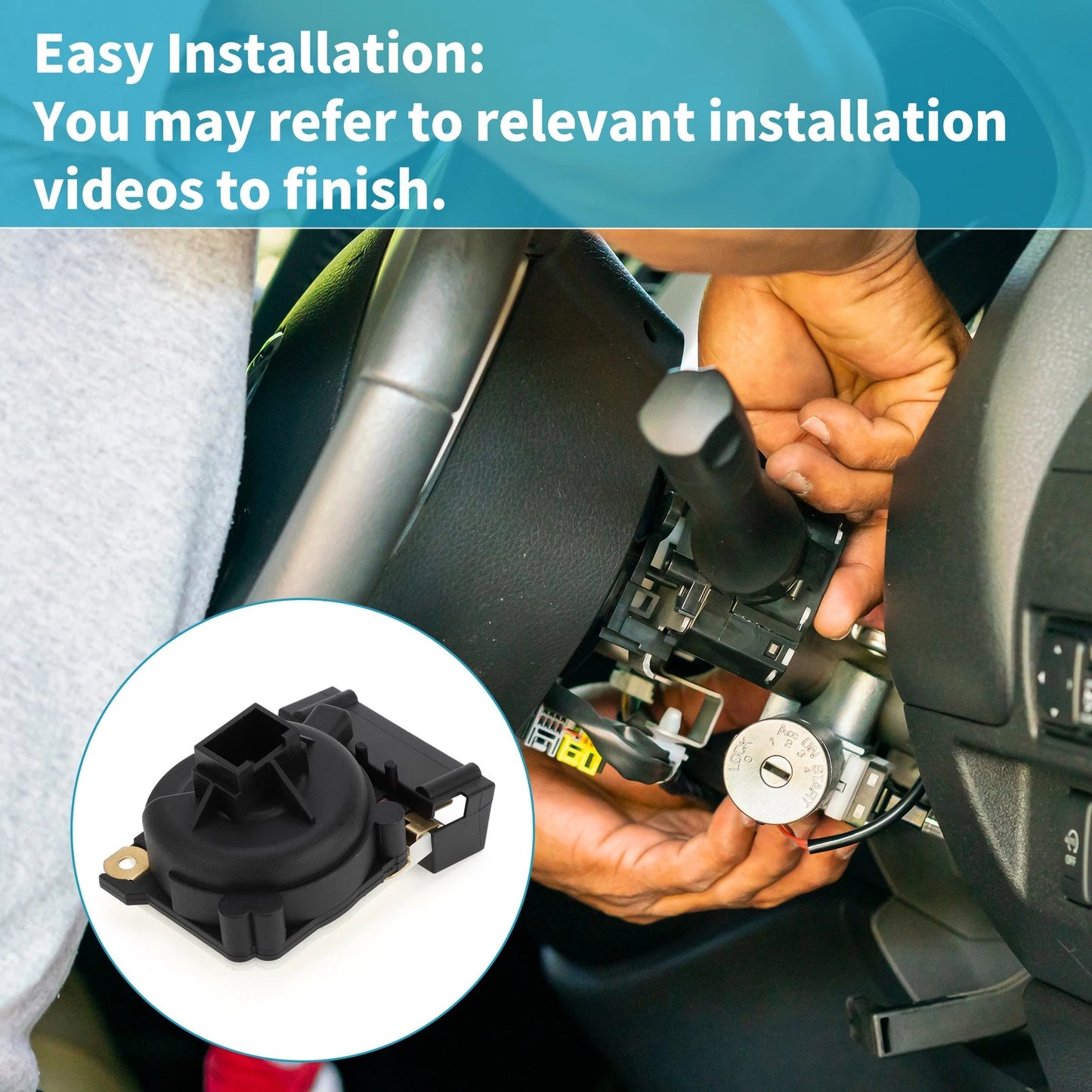 Ignition Lock Cylinder Switch Assembly Black for Chrysler Neon (2000 - 2002)