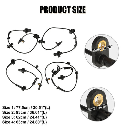 4pcs ABS Wheel Speed Sensors for Honda Civic (2012-2013)