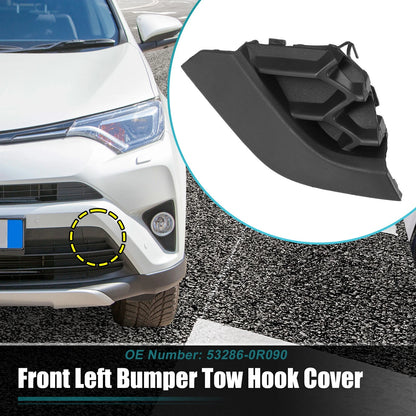Unpainted Front Left Bumper Tow Hook Cap for Toyota RAV4 (2016–2018)