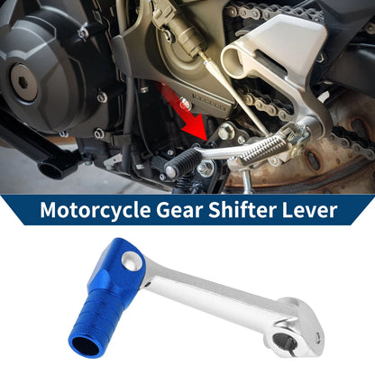 Folding Gear Shifter Lever for Bosuer M5 Silver Tone Blue Head