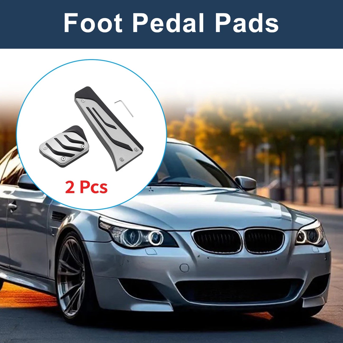 2 x Automatic Foot Accelerator Pedal Covers for BMW 5 Series E60 E61 (2004-2010)
