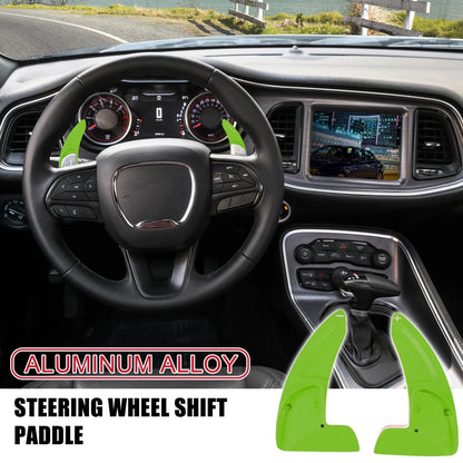 Green Steering Wheel Paddle Shifter Covers for Dodge Charger Challenger
