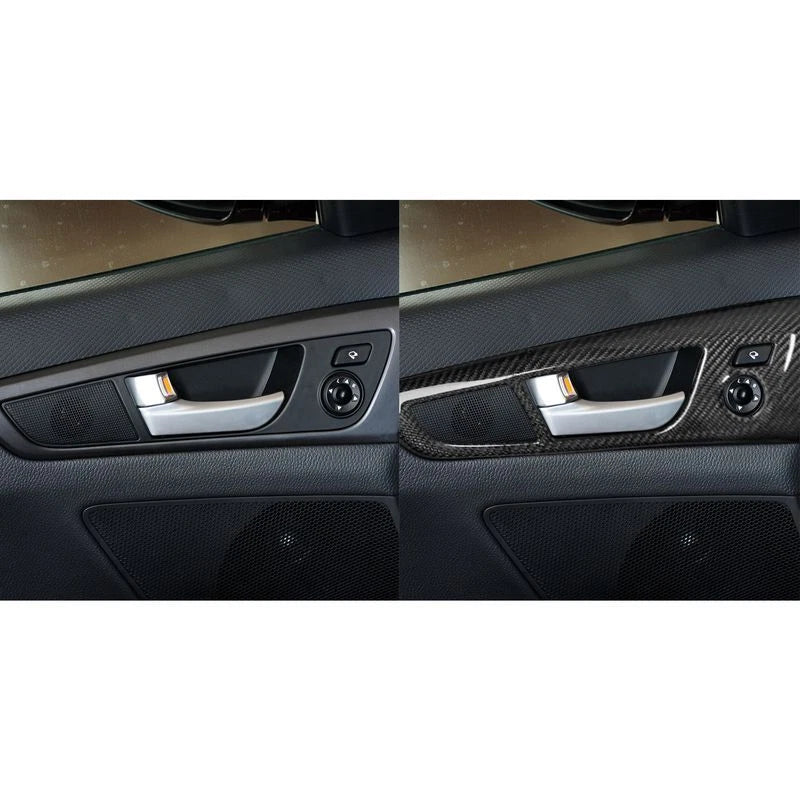Real Carbon Fiber Inner Door Handle Frame Cover Trim for Hyundai Veloster 11-17