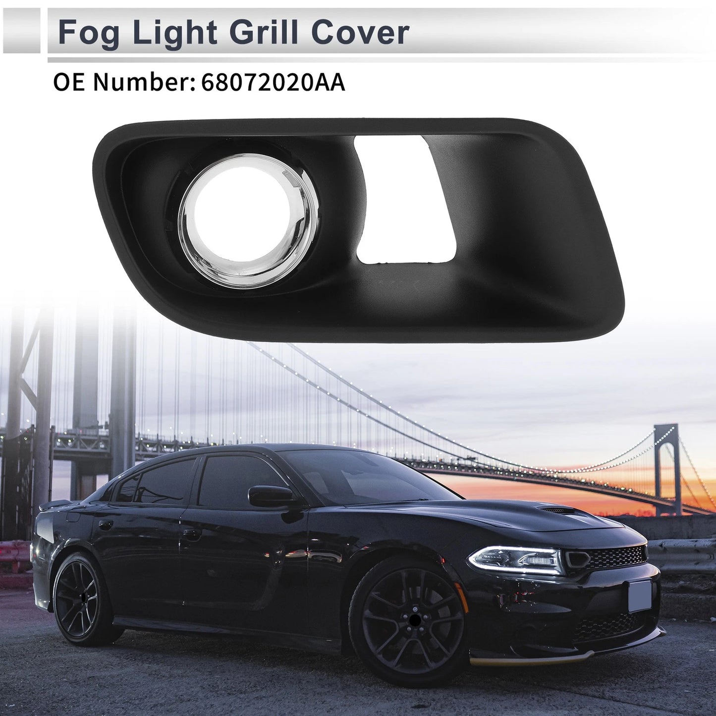 1 Pc Front Right Fog Light Grill for Dodge Charger (2012-2014)